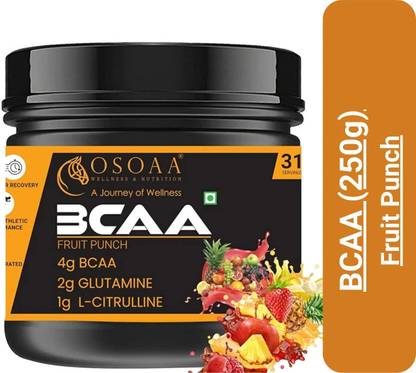 Osoaa BCAA Fruit Punch Energy Drink For Instant energy booster during Workout, Running BCAA