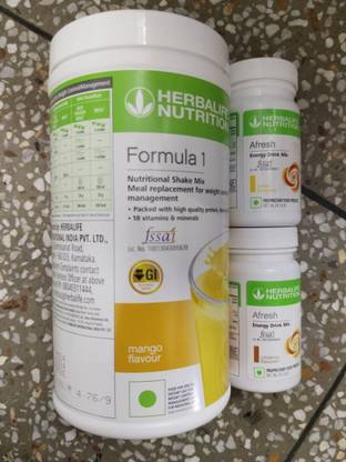 HERBALIFE F1 SHAKE MIX-MANGO,AFRESH-LEMON,CINNAMON(PACK OF 3) Protein Shake