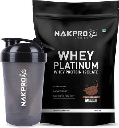 Nakpro Platinum Whey Protein Isolate with Protein Shaker Bottle Whey Protein