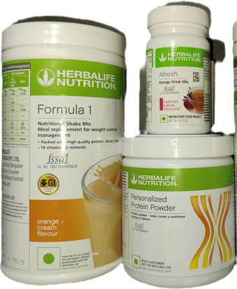 Herbalife Nutrition F1 Shake Orange + Protein Powder 200 G + Afresh - Kashmiri Kahwa Protein Shake