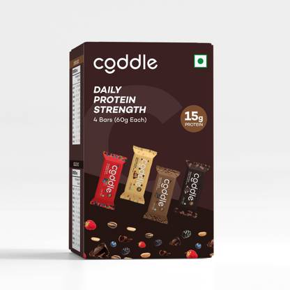 Coddle Protein Bar, Healthy Snacks with Pea Protein Isolate & Super seeds, Pack of 4 Protein Bars