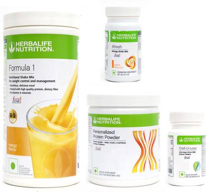 HERBALIFE FORMULA1MANGO 500 PROTIEN 200 G AFRESH ENERGY DRINK PEACH 50 G CELL U LOSS Plant-Based Protein