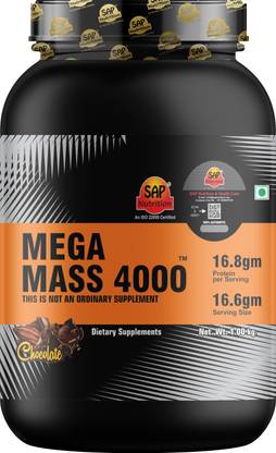 SAP Nutrition Mega Mass 4000 Chocolate Flavor 1kg Weight Gainers/Mass Gainers