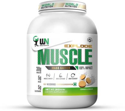 WORLD NUTRITION EXPLODE MUSCLE MASS GAINER | BUILD LEAN MUSCLE MORE EFFECTIVELY | CUT EXCESS FAT Weight Gainers/Mass Gainers