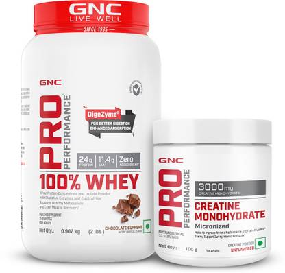 GNC Pro Performance 100% Whey ( 2lbs) & Creatine Monohydrate-100gm Whey Protein
