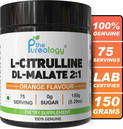 thepureology l-Citrulline orange Flavour jar Pre Workout