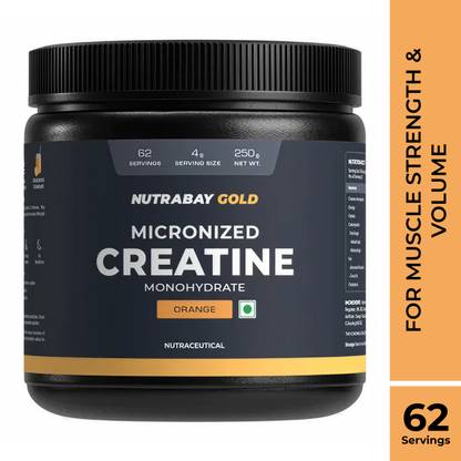 Nutrabay Gold Micronized Creatine Monohydrate, Pre/Post Workout, Flavoured Amino Acid Creatine