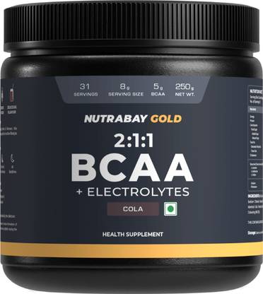 Nutrabay Gold BCAA 2:1:1 with Electrolytes, 5g Vegan BCAAs for Muscle Recovery & Strength BCAA