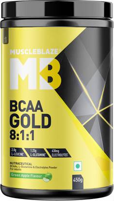 MUSCLEBLAZE BCAA Gold 8:1:1 with Higher Leucine, Electrolytes, Glutamine BCAA