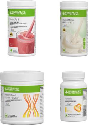 HERBALIFE F1 Shake Strawberry , Small Protein Powder, ShakeMate , Afresh - Lemon Protein Shake