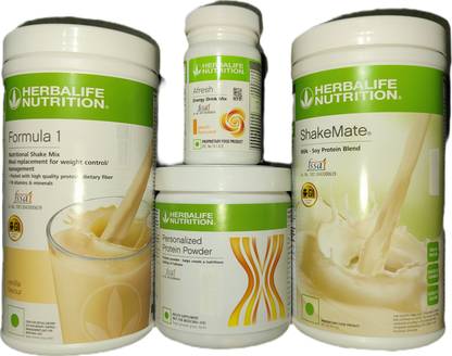 Herbalife Nutrition Formula 1 Vanilla + Protein Powder 200 G+ Shake Mate + Afresh - Peach Protein Shake