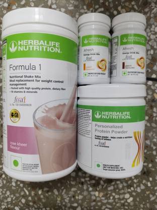 HERBALIFE F1 SHAKE MIX-ROSE KHEER,AFRESH-PEACH,ELAICHI,PP-200GM(PACK OF 4) Protein Shake