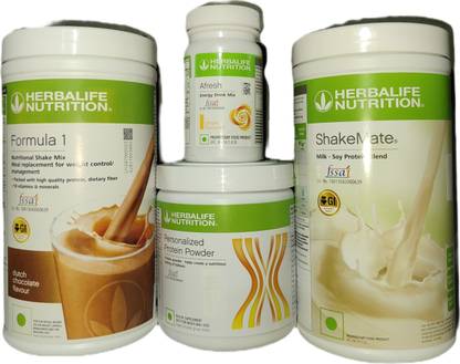 HERBALIFE Formula 1 Chocolate + Protein Powder 200 G+ Shake Mate + Afresh - Ginger Protein Shake