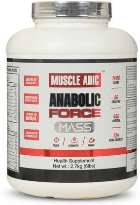 MUSCLEADIC ANABOLIC FORCE MASS GAINER HIGH PROTEIN MUSCLE GAINER (2.7kg,6lbs) Weight Gainers/Mass Gainers