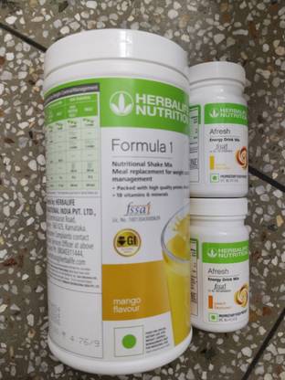 HERBALIFE F1 SHAKE MIX-MANGO,AFRESH-LEMON,PEACH (PACK OF 3) Protein Shake