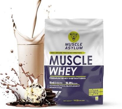Muscle Asylum Muscle Whey 100% Whey Protein - 24g Protein, 5.29g BCAA -25 Servings Whey Protein