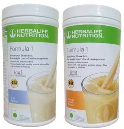 HERBALIFE Formula 1 Nutritionl shake mix Kulfi and Orange flavour for weigtt loss Plant-Based Protein