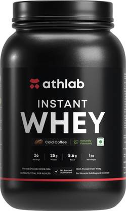 Athlab Instant Whey Concentrate 25g Protein, Natural Flavor & Sweetened with Monk Fruit Whey Protein