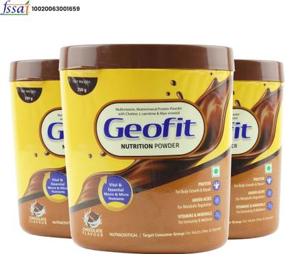 GEOFIT Nutrition Powder Chocolate Flavour | High-Calorie Protein Powder Protein Blends