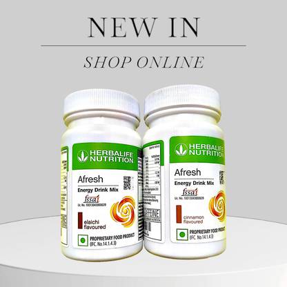 HERBALIFE AFRESH ENERGY DRINK-ELAICHI,CINNAMON (PACK OF 2) Energy Bars
