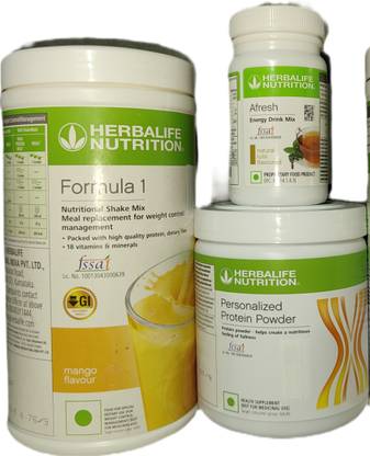 HERBALIFE F1 Shake Mango + Protein Powder 200 G + Afresh - Tulsi Protein Shake