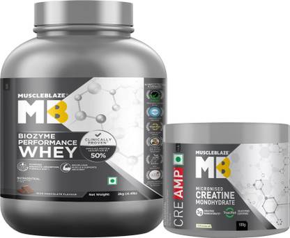 MUSCLEBLAZE Biozyme Performance Whey Protein Powder & Micronised Creatine Monohydrate CreAMP Whey Protein