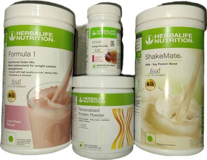 HERBALIFE Formula 1 Rose kheer+ Protein Powder 200 G+ Shake Mate + Afresh - Kashmiri Kahwa Protein Shake
