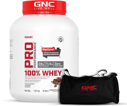 GNC Pro Performance 100% Whey Protein Powder & Gym bag Whey Protein