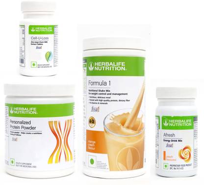 HERBALIFE FORMULA1 ORANGE PROTIEN 200 AFRESH ENERGY DRINK PEACH 50 G + CELL U LOSS Whey Protein