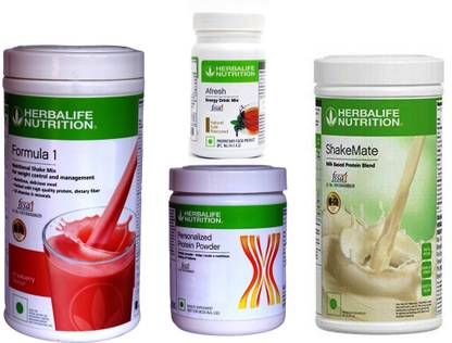 HERBALIFE FORMOLA 1 SHAKE +PROTIEN STRAWBERRY 200g +AFRESH TULSI+ SHAKEMATE MILK POWDER Whey Protein