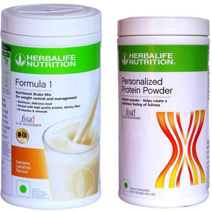 HERBALIFE Formula 1 Shake Mix - Banana Caramel Flavor With Protein Powder 400 Gram Plant-Based Protein