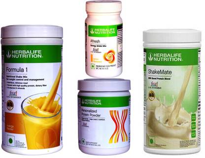 Herbalife Nutrition FORMOLA 1 SHAKE MANGO +PROTIEN 200g +AFRESH LEMON + SHAKEMATE MILK POWDER Whey Protein