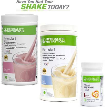 Herbalife formula 1 rose & kheer (500g)+ formula 1 kulfi (500g)+ afresh elaichi (50g) Plant-Based Protein