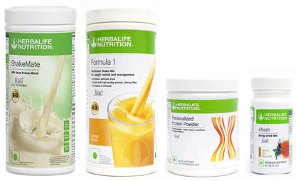 HERBALIFE FORMULA1 MANGO PROTIEN POWDER200GSHAKEMATE 500 GRAM AFRESH TULSI 50 GRAM Plant-Based Protein