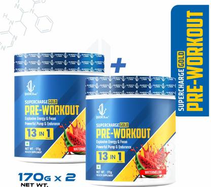 QUENCHLABZ Supercharge Gold Pre-Workout | Energy, Focus, Pump, Strength & Endurance Pre Workout