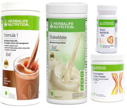 Herbalife Nutrition Formula 1 Shake Chocolate+ Protein Powder 200 G + Afresh - Ginger + Shake Mate Protein Shake