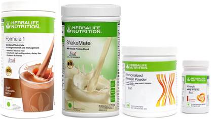 HERBALIFE formula 1 chocolate500g+ shakemate 500g+ protein powder 200g+ afresh cinnamon Plant-Based Protein