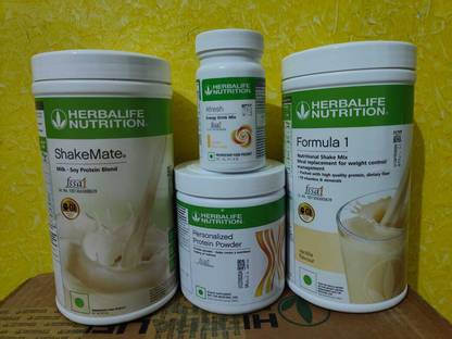 HERBALIFE FORMULA 1 VANILLA SHAKE MIX AND PROTEIN POWDER200GM AND AFRESH PEACH SHAKEMATE Protein Shake