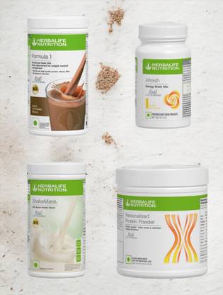 HERBALIFE F1 SHAKE MIX-CHOCOLATE,LEMON,SHAKEMATE AND PP-200GM (PACK OF 4) Protein Shake