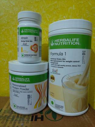 HERBALIFE FORMULA 1 WEIGHT LOSS COMBO VANILLA SHAKE & AFRESH LEMON PARTEIN POWDER 200GM Protein Shake