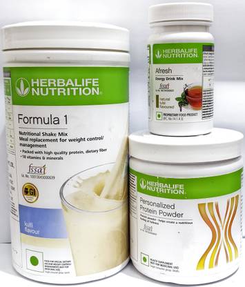 HERBALIFE Formula 1 Kulfi Shake 500g, Protein Powder 200g, Tulshi Afresh 50g, Protein Blends