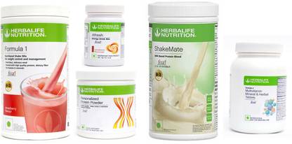 HERBALIFE FORMULA1SHAKE STRAWBERRY+PP200+SHAKEMATE+CINNAMON+MULTIVITAMIN TABLET Protein Shake