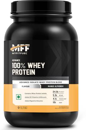 MyFitFuel Advance MFF 100% Whey Protein 1 Kg, Mango Alphonso Whey Protein