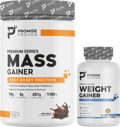 PROMISE PROVEN Premium Mass Gainer with High Protein, Digestive Enzyme, Multivitamins +Premium Weight Gainers/Mass Gainers