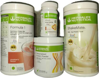 Herbalife Nutrition Formula 1 Strawberry + Protein Powder 200 G+ Shake Mate + Afresh - Cinnamon Protein Shake