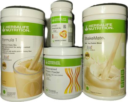 Herbalife Nutrition Formula 1 Vanilla + Protein Powder 200 G+ Shake Mate + Afresh - Cinnamon Protein Shake