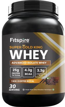 Fitspire Super Gold king Advanced isolate Whey Protein 1 kg Coffee Royal Whey Protein