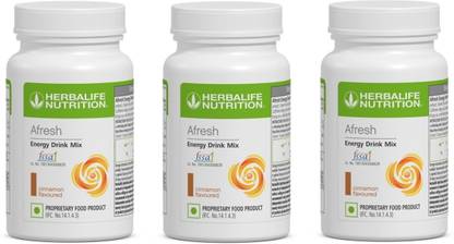 HERBALIFE Afresh Energy Drink Mix , Cinnamon Flavour , 150 gm , Pack of 3 Energy Bars
