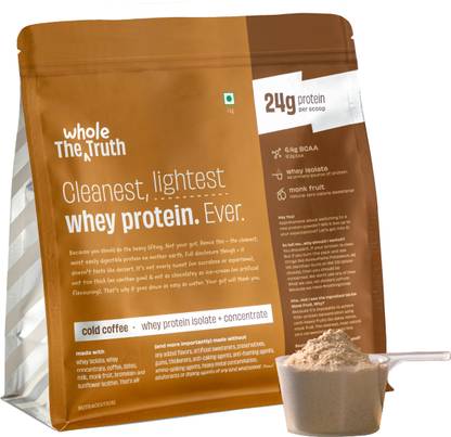 The Whole Truth Cold Coffee 1 kg|24g Protein|6.6g BCAA Whey Protein