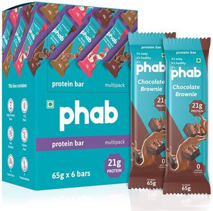 Phab Protein Bars with 21g Protein,No Added Sugar, Healthy, Tasty, 100% Veg, GMO Free Protein Bars